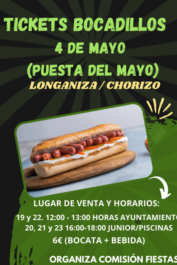 Tickets bocadillo puesta del mayo