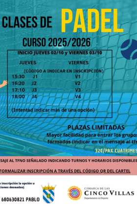 Clases de pádel en Biota