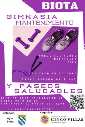 Gimnasia de mantenimiento y paseos saludables